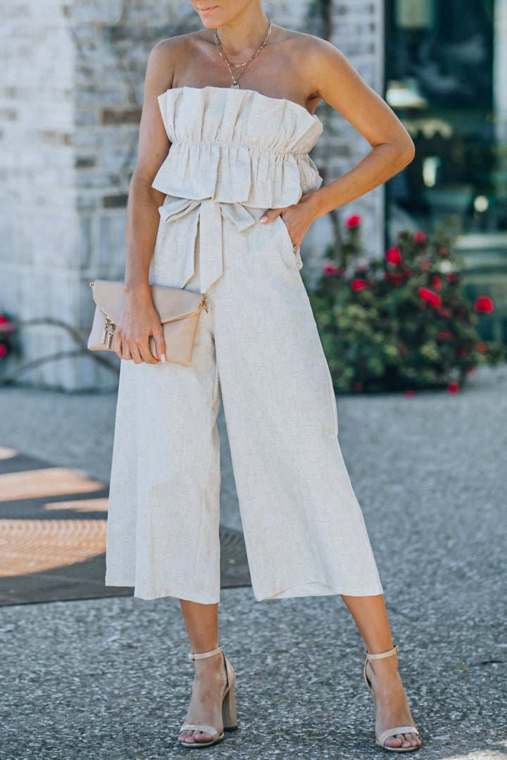 Ruffled Strapless Jumpsuit
