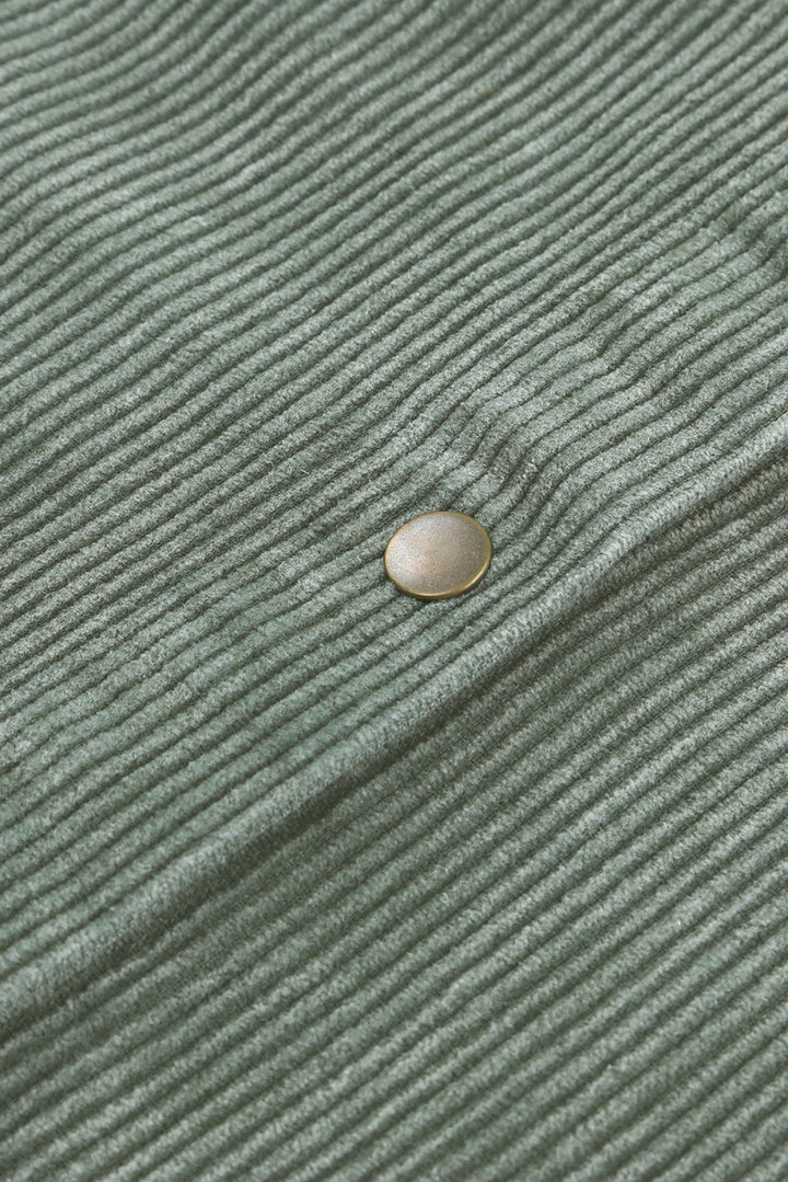 Down Hooded Corduroy Jacket