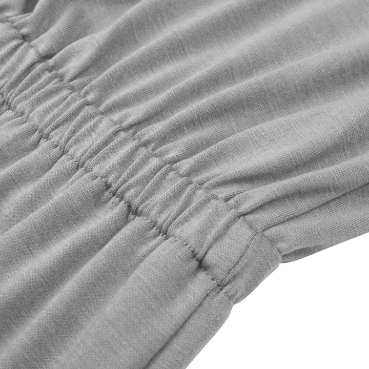 Solid Off-the-Shoulder Elastic Waist Mini Dress