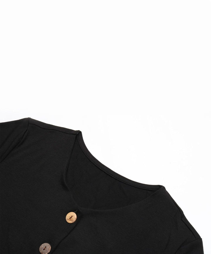 Casual Botton Down Long-Sleeved Jumpsuit