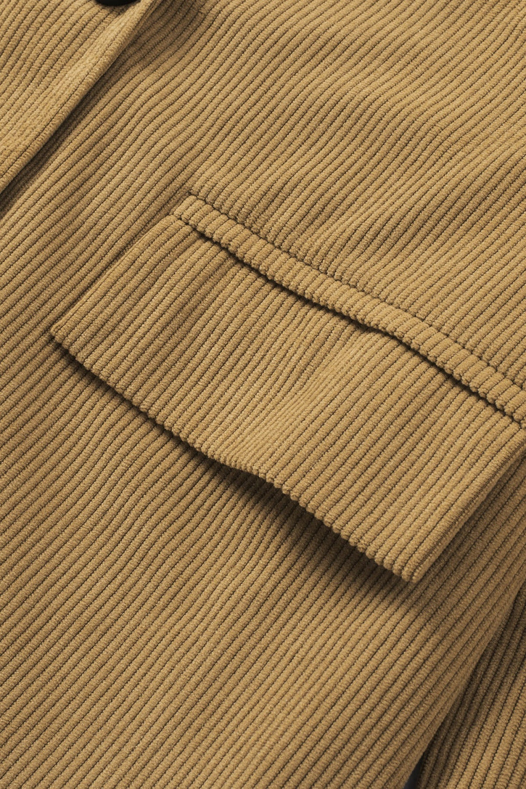 Brown Corduroy Lapel Casual Blazer