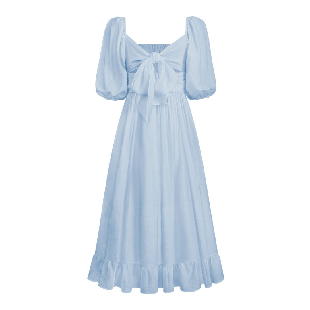 Puff Sleeve Pleated Dress