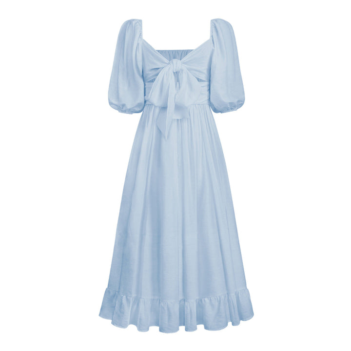 Puff Sleeve Pleated Dress