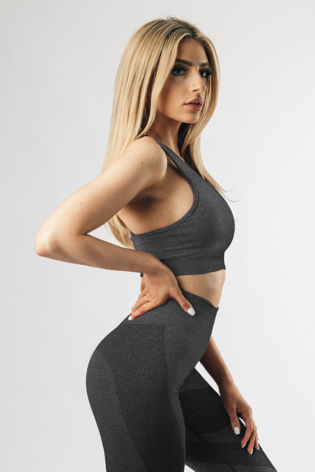 Black Criss Cross Bra And High Waist Leggings - Sports Wear