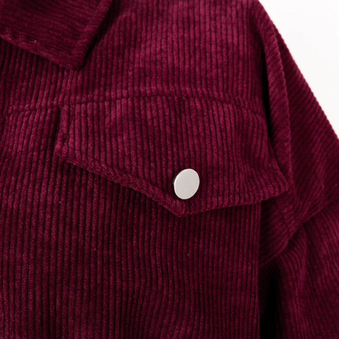 Casual Balloon Long-Sleeved Corduroy Jacket