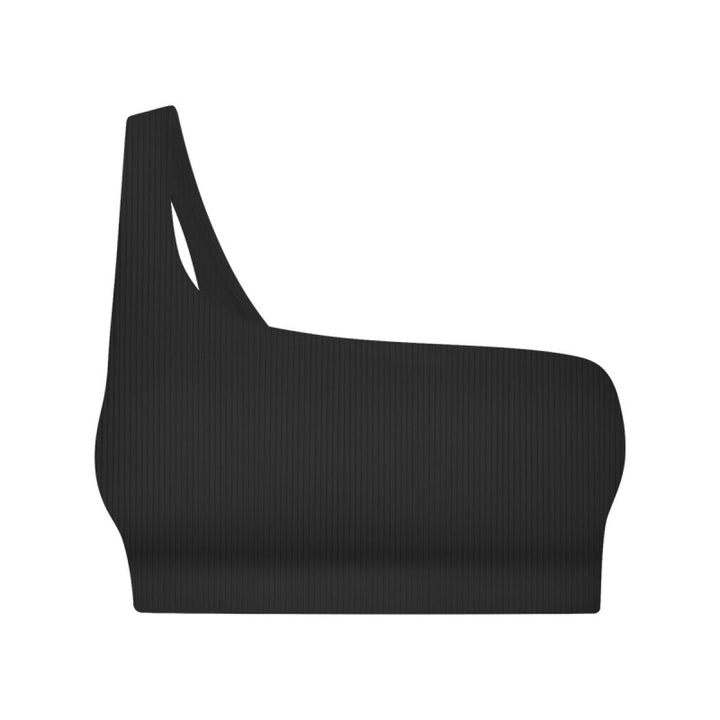 Solid Ribbed One ShoulderSports Bras