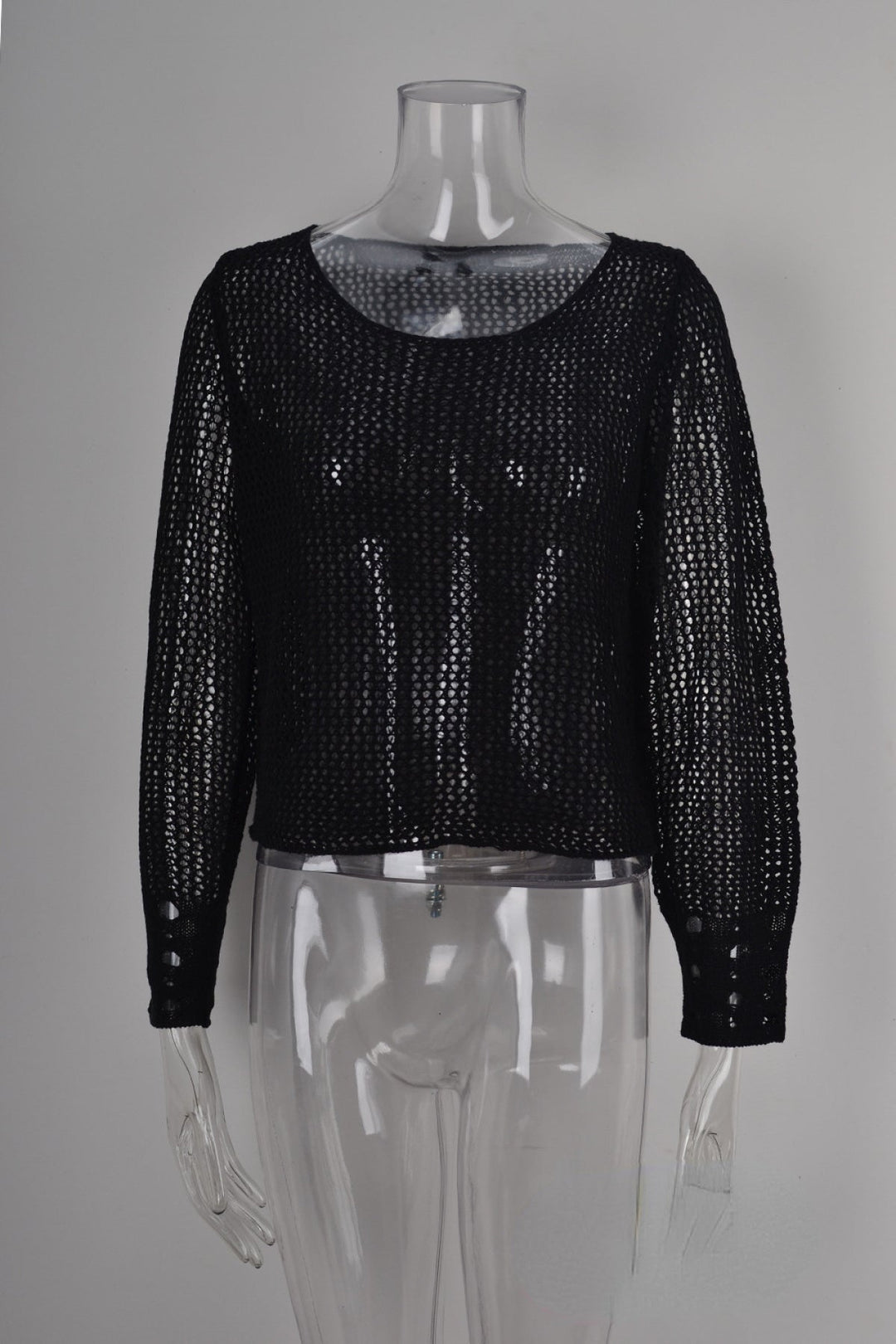 Openwork U Neck Beach Top