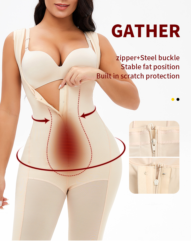 Plus Size High Waist Zipper Lace Full Body Shaper