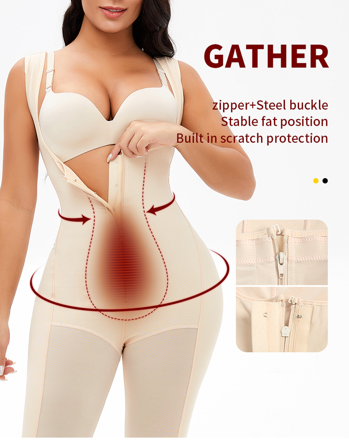 Plus Size High Waist Zipper Lace Full Body Shaper