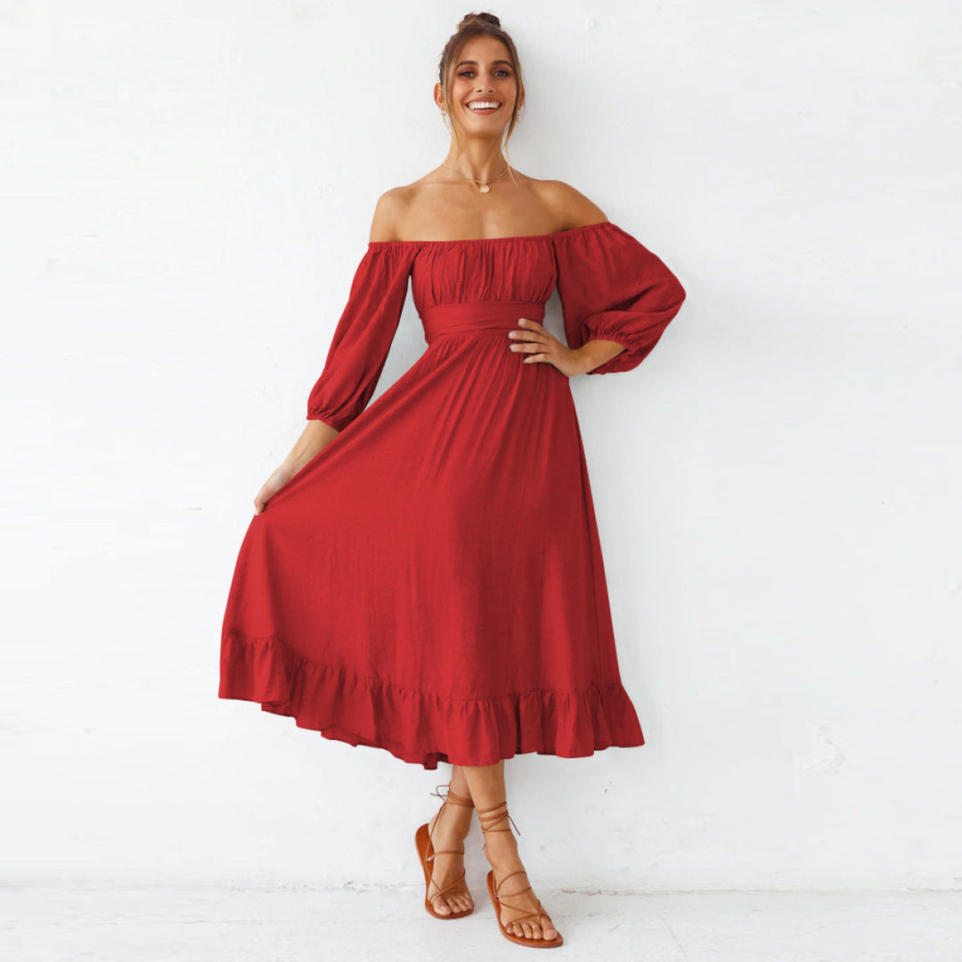 Puff Sleeve Pleated Dress