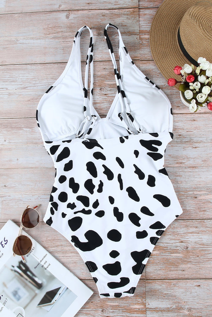 Cross Front Ruched One Piece Swimsuit