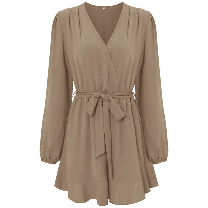 Surplice Neckline Dress - Mini Dress