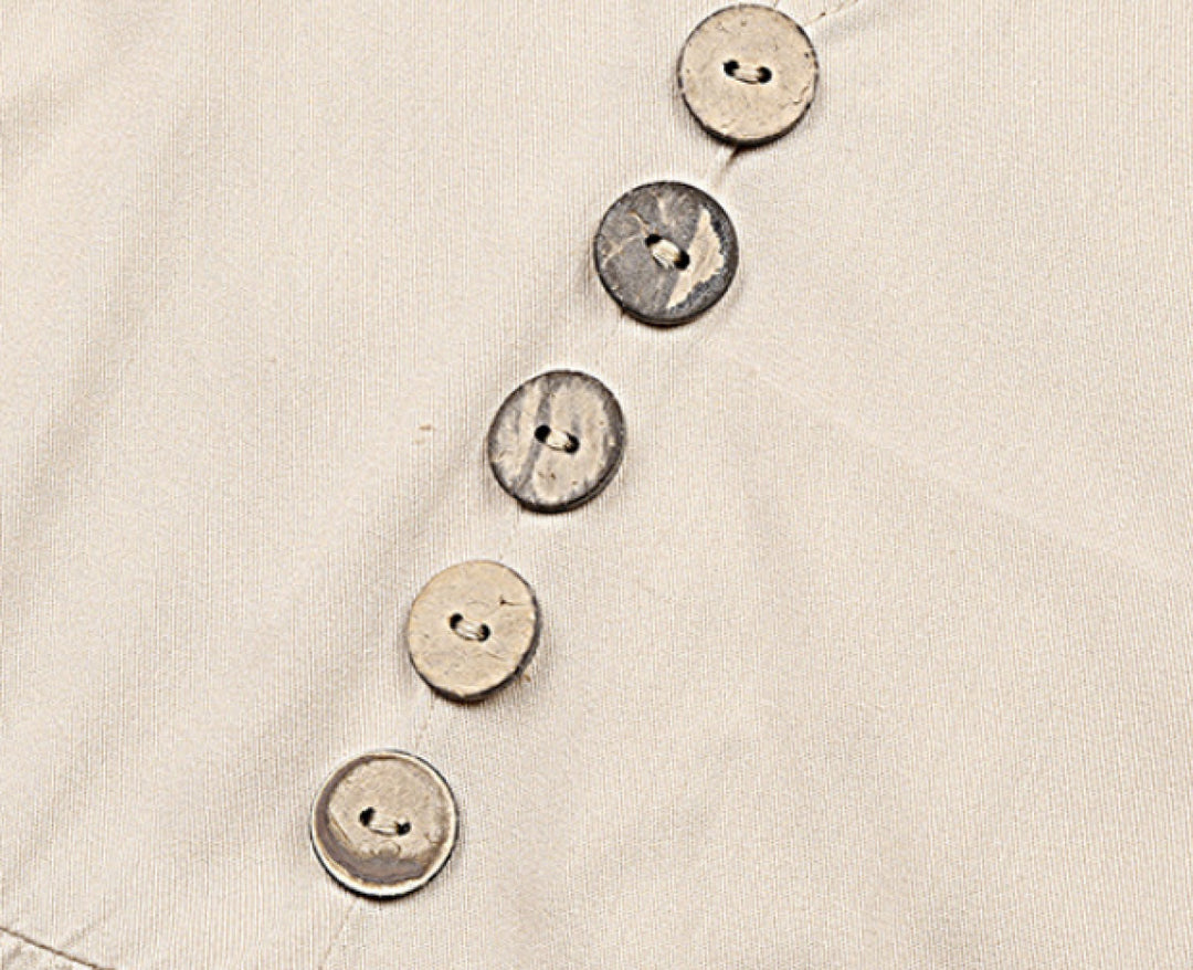Solid Notched Buttoned Tiered Maxi Dress