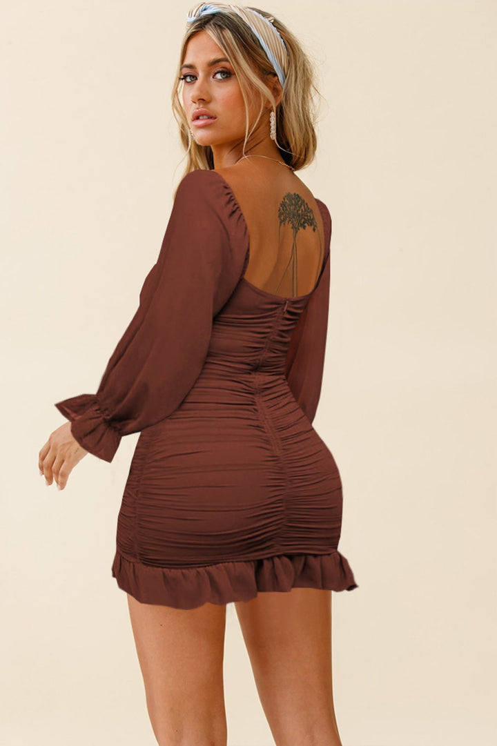 Shirred Bodycon Mini Dress