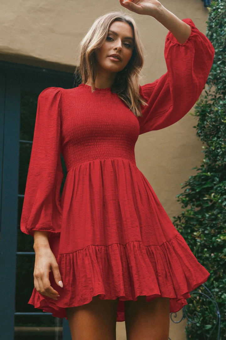 Ruffle Hem Mini Dress