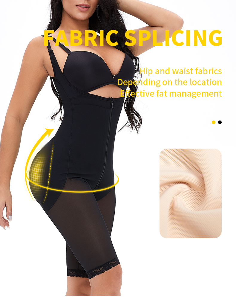 Plus Size 1-Hook Zipper Suspender Full Body Shaper
