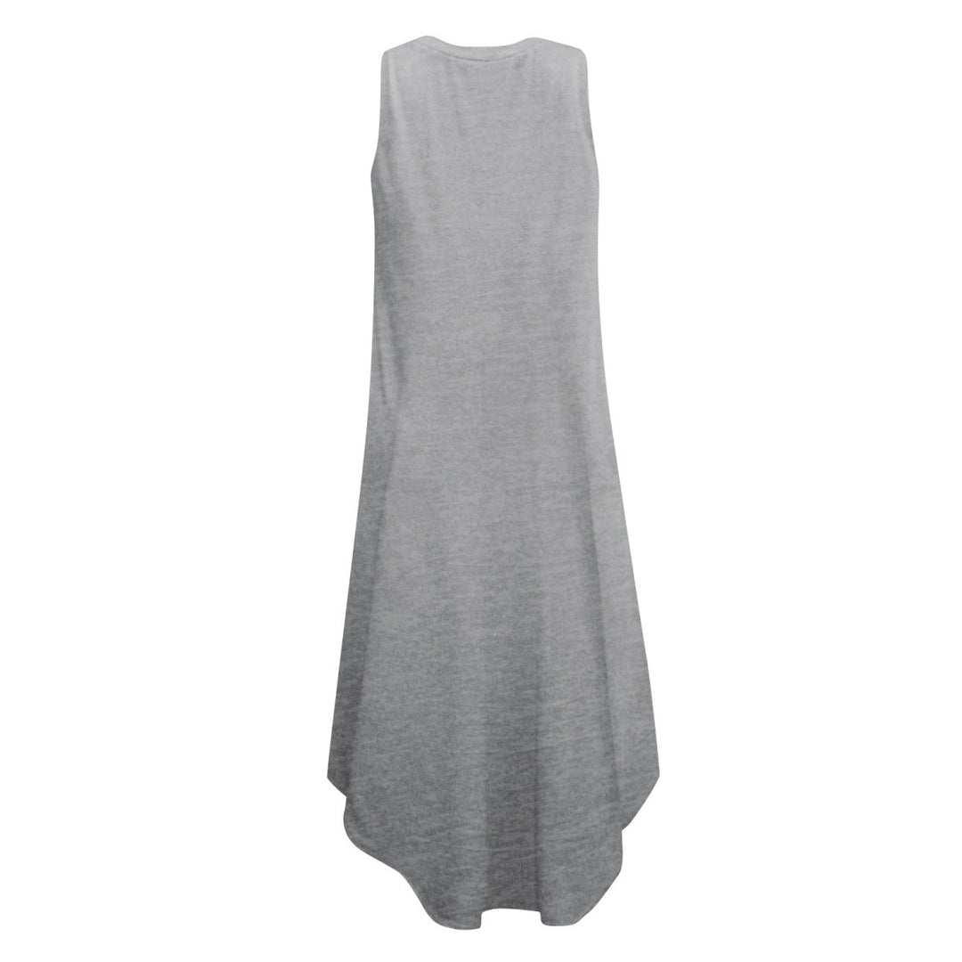 Solid Sleeveless Asymmetric Maxi Dress
