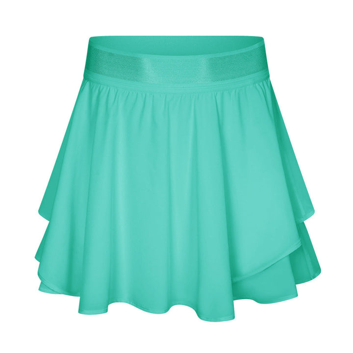 Elastic Waist Ruffle Skirt With Inside Pocket