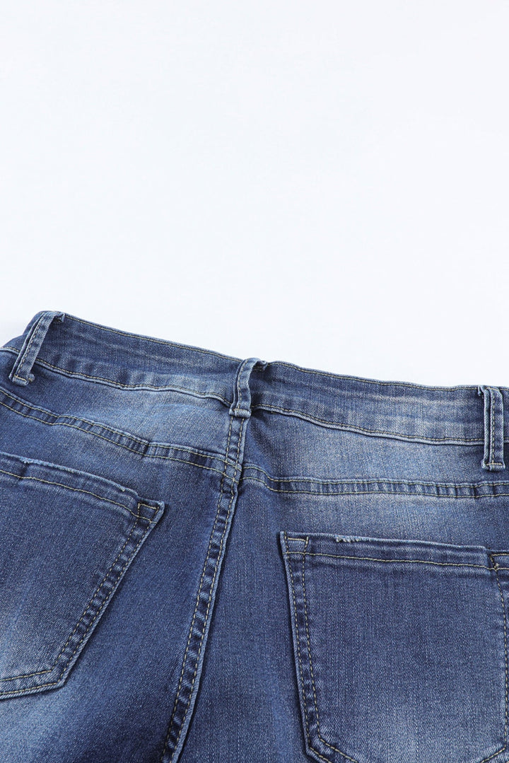 Blue Ripped High Waist Skinny Jeans