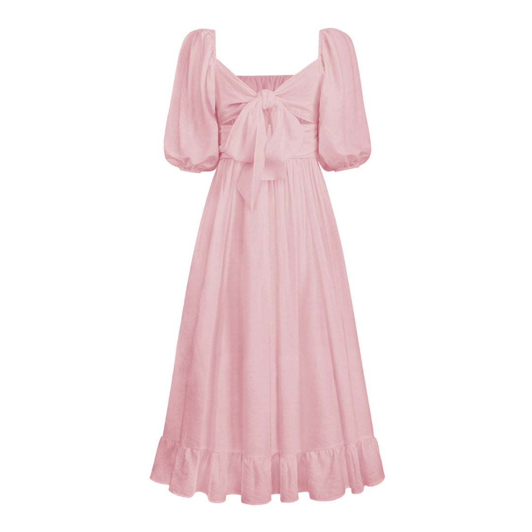 Puff Sleeve Pleated Dress