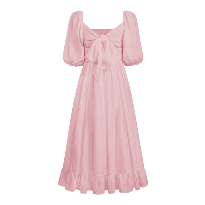 Puff Sleeve Pleated Dress