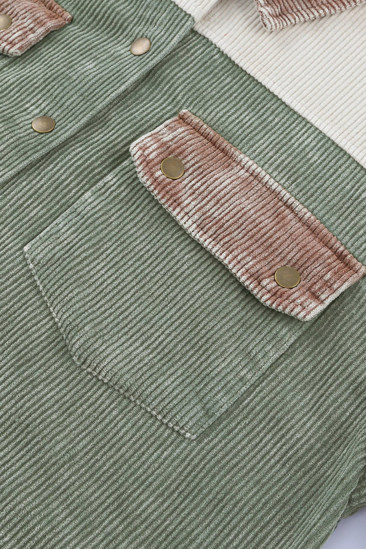 Down Hooded Corduroy Jacket
