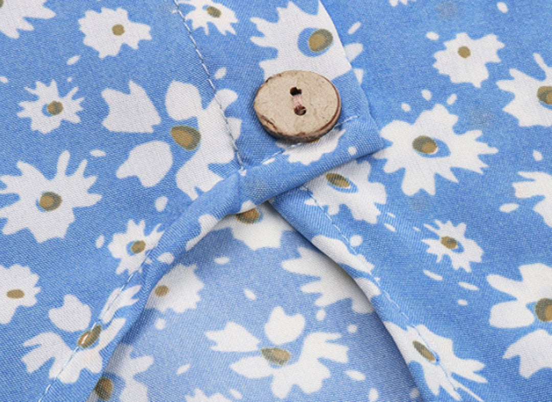 Ditsy Floral Buttoned Split Maxi Dress