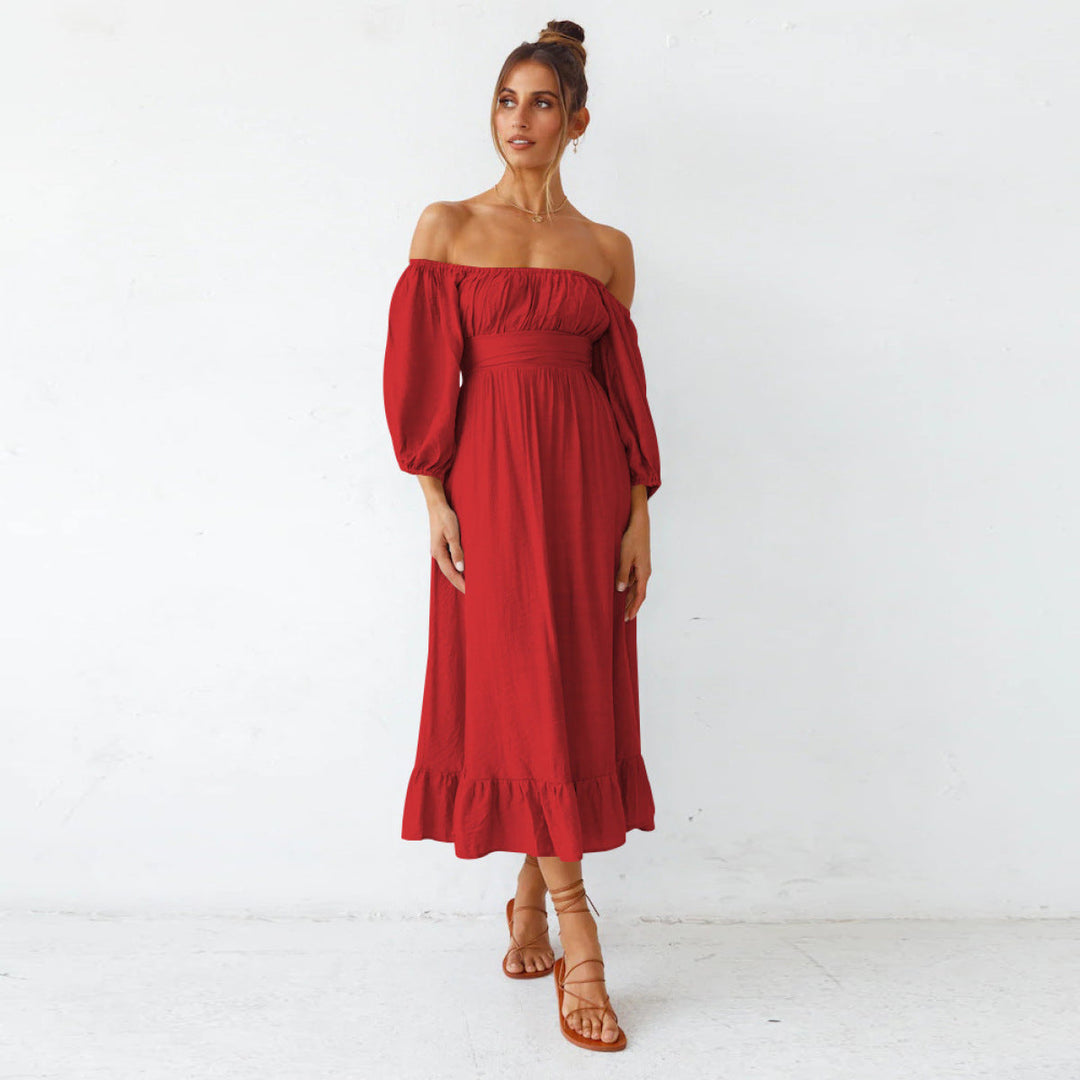 Puff Sleeve Pleated Dress