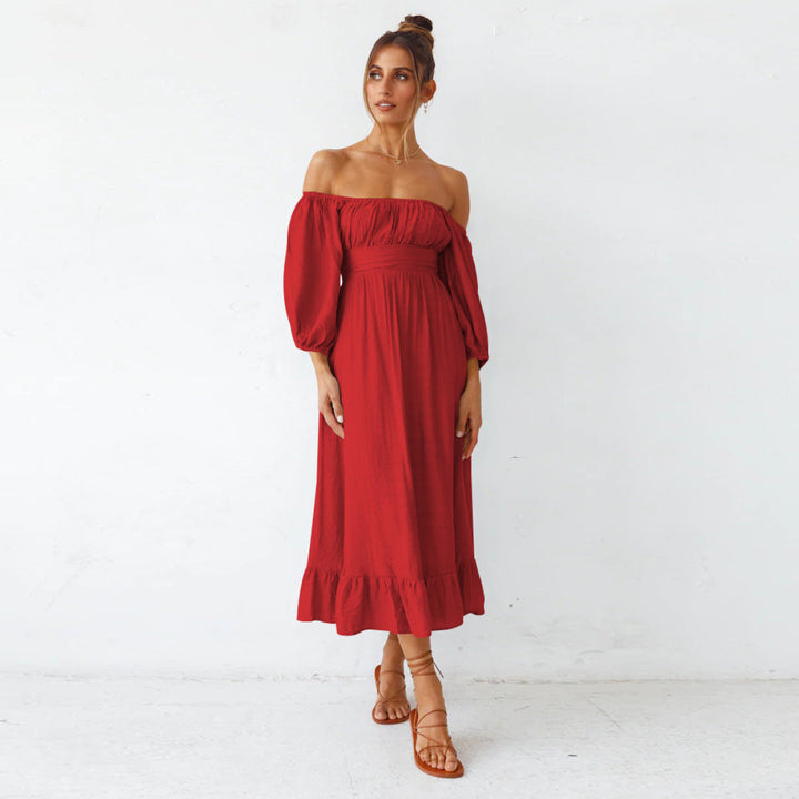 Puff Sleeve Pleated Dress