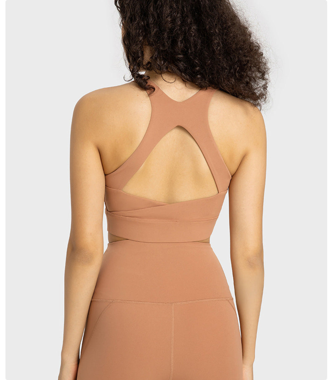 High U-Neck Stretch Backless Sports Bra - Sports Wear