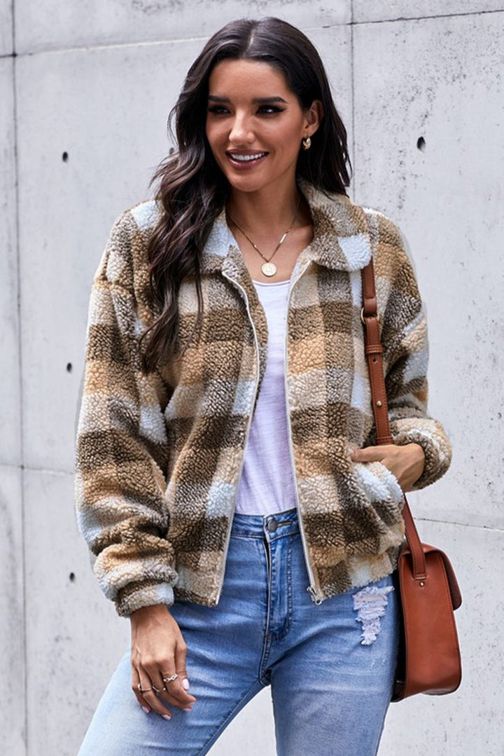 Leopard Print Sherpa Jacket Coat