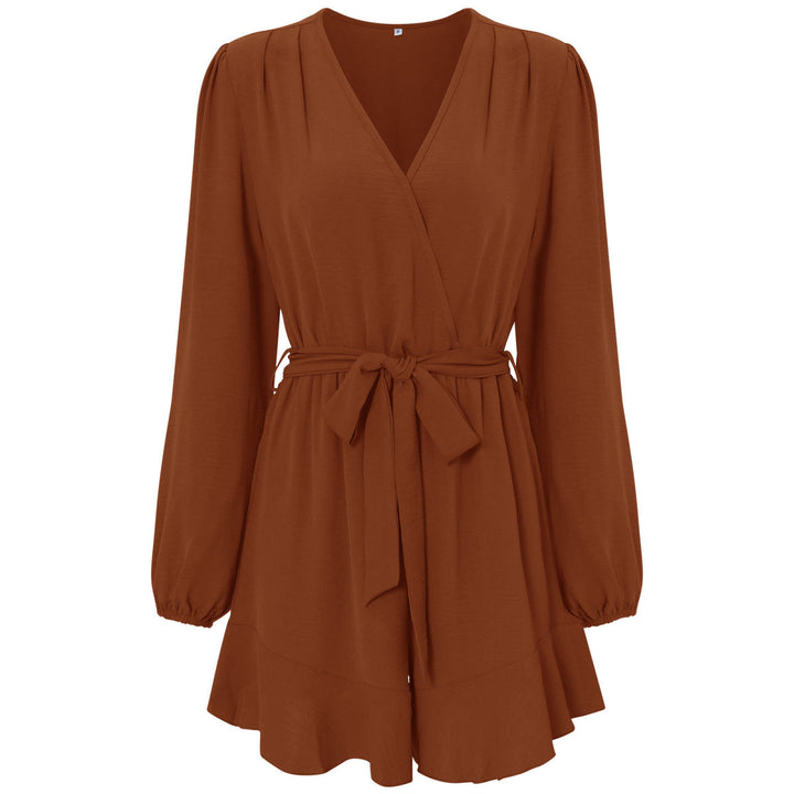 Surplice Neckline Dress - Mini Dress