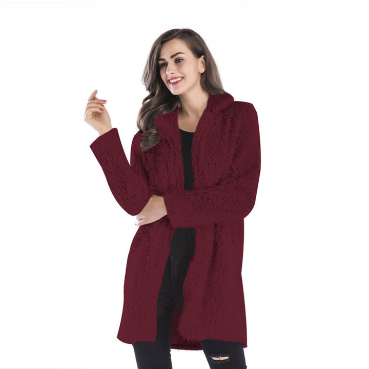 Lapel Neck Fleece Overcoat