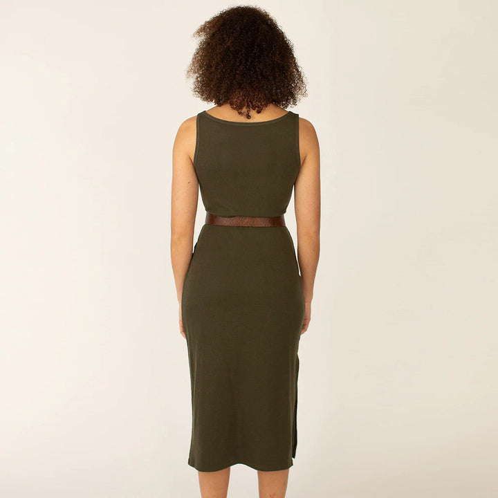 Solid Front and Back Reversible Slit Tube Dress
