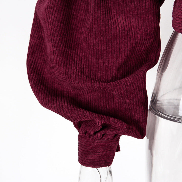 Casual Balloon Long-Sleeved Corduroy Jacket