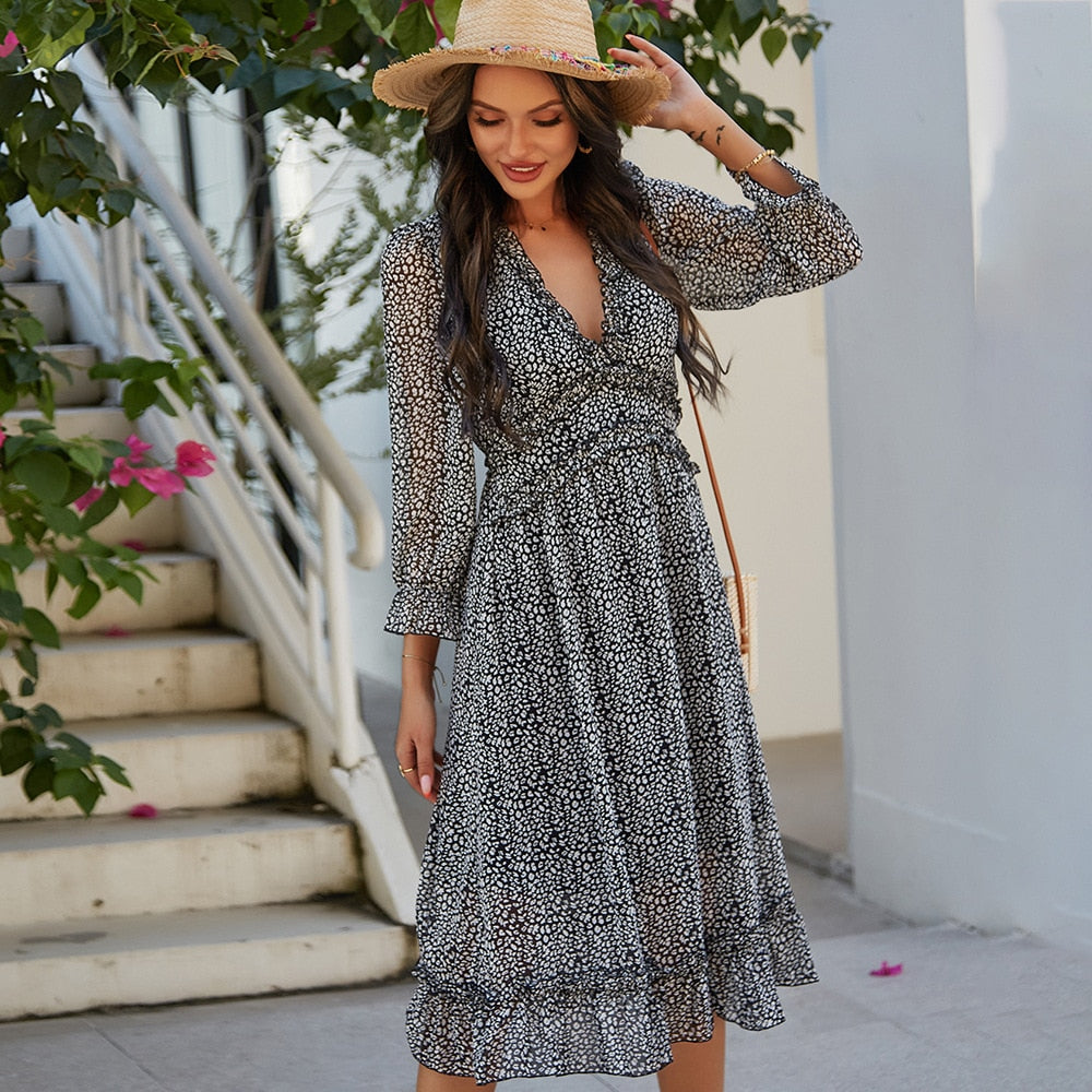 Polka Dot Boho Style Beach Dress