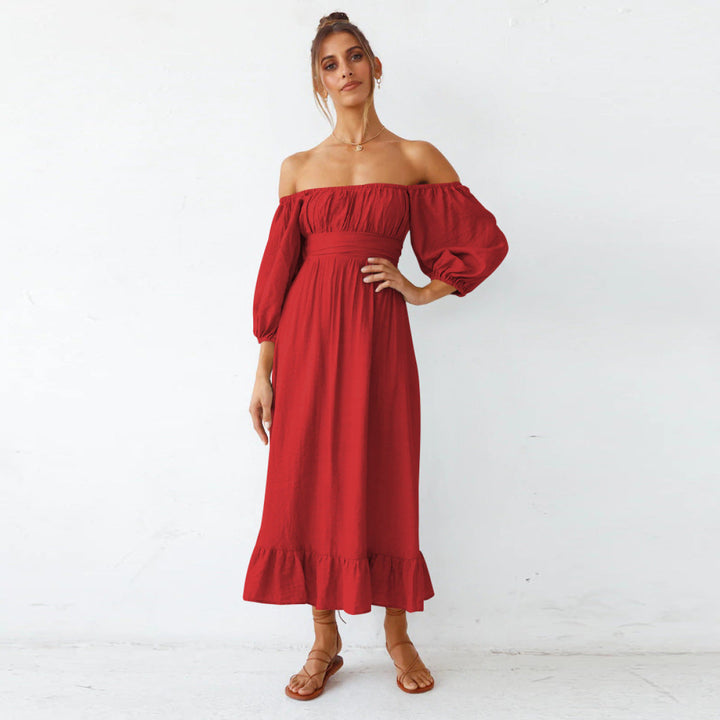 Puff Sleeve Pleated Dress