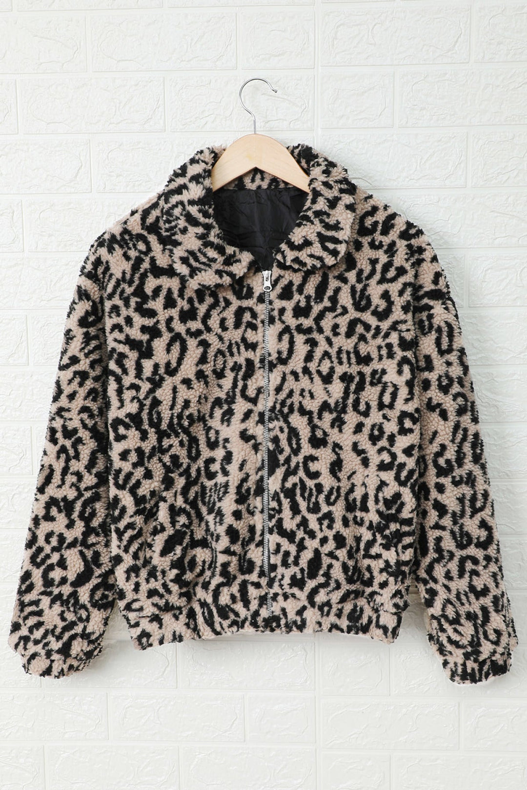 Leopard Print Sherpa Jacket Coat