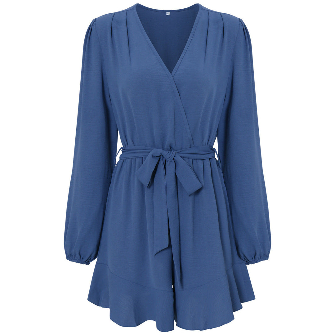 Surplice Neckline Dress - Mini Dress