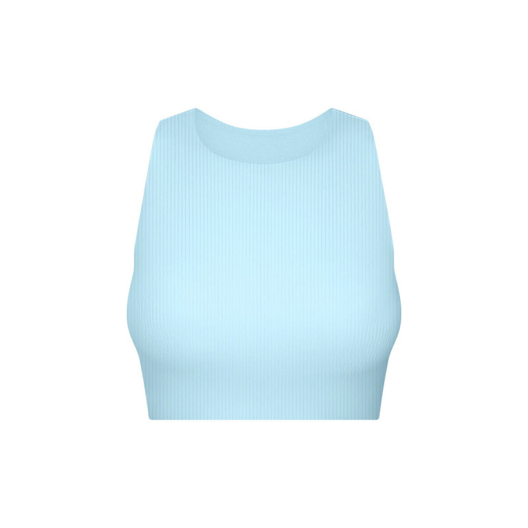 Ribbed Round Neck Wireless Sports Bras
