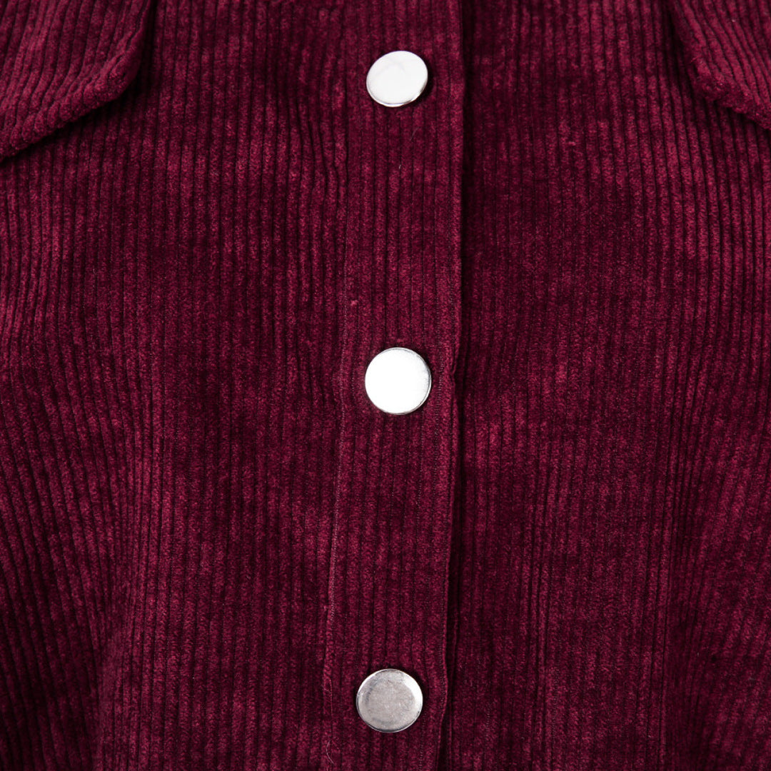 Casual Balloon Long-Sleeved Corduroy Jacket