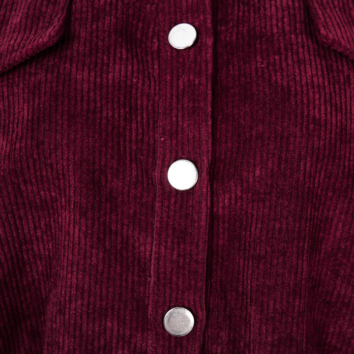 Casual Balloon Long-Sleeved Corduroy Jacket