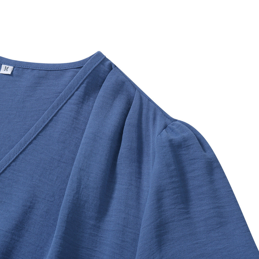 Surplice Neckline Dress - Mini Dress
