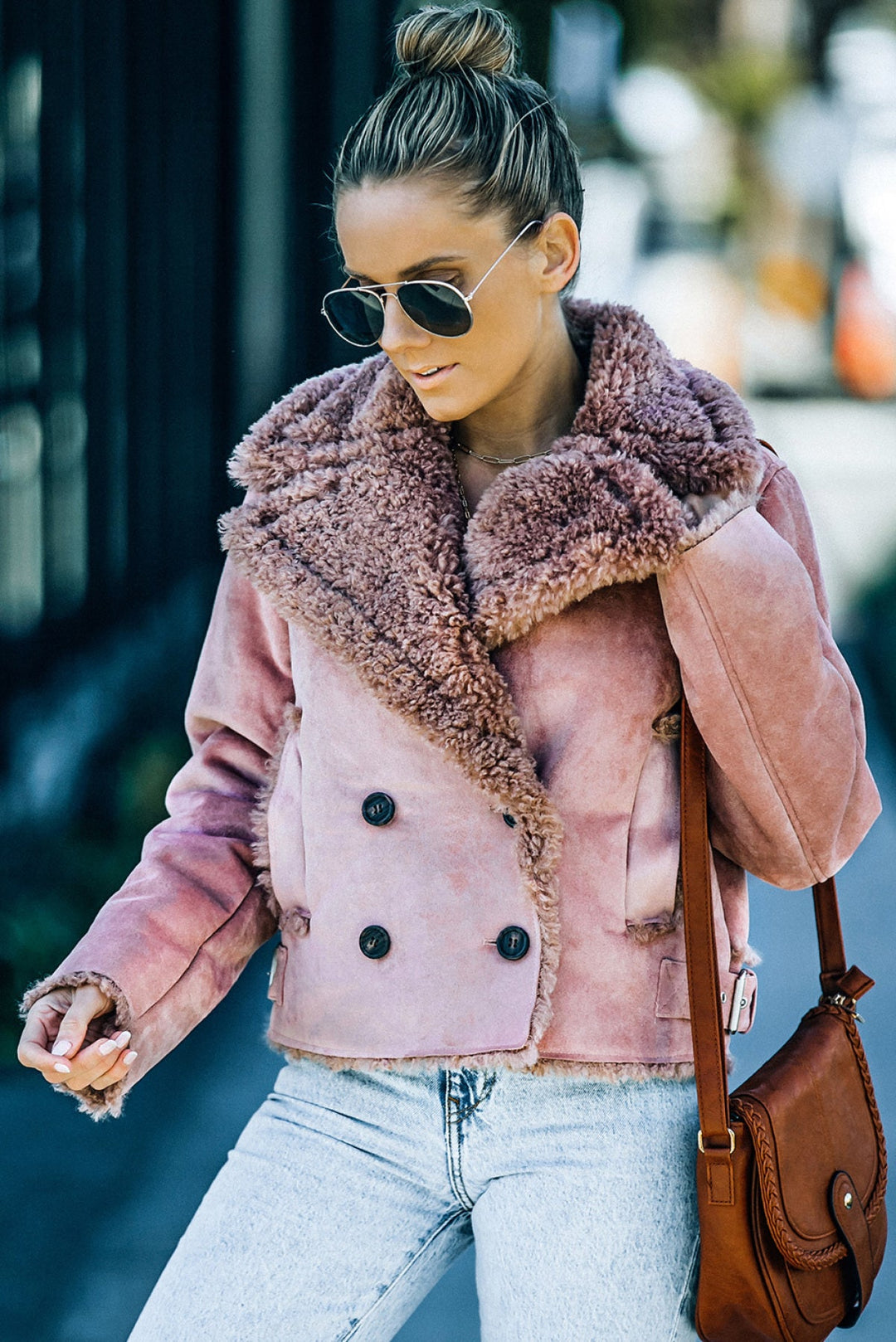 Cropped Suede Coat