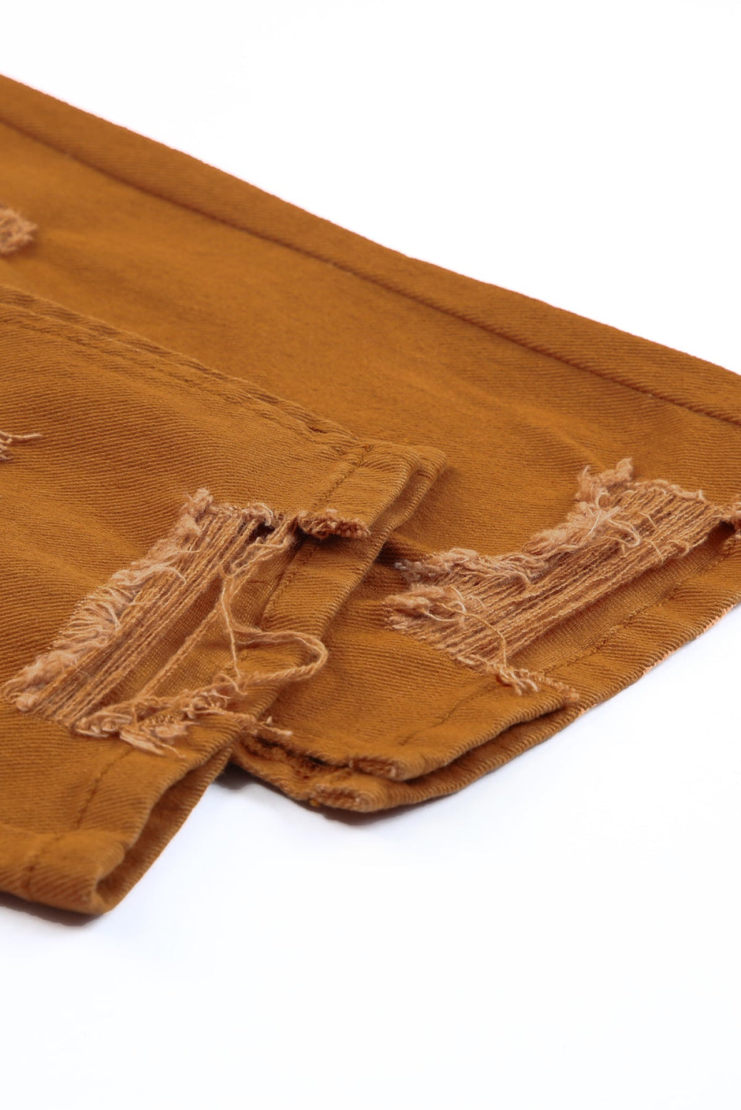 Distressed Raw Hem Straight Leg Jeans