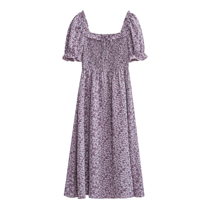 Ditsy Floral Square Neck Smocked Dress