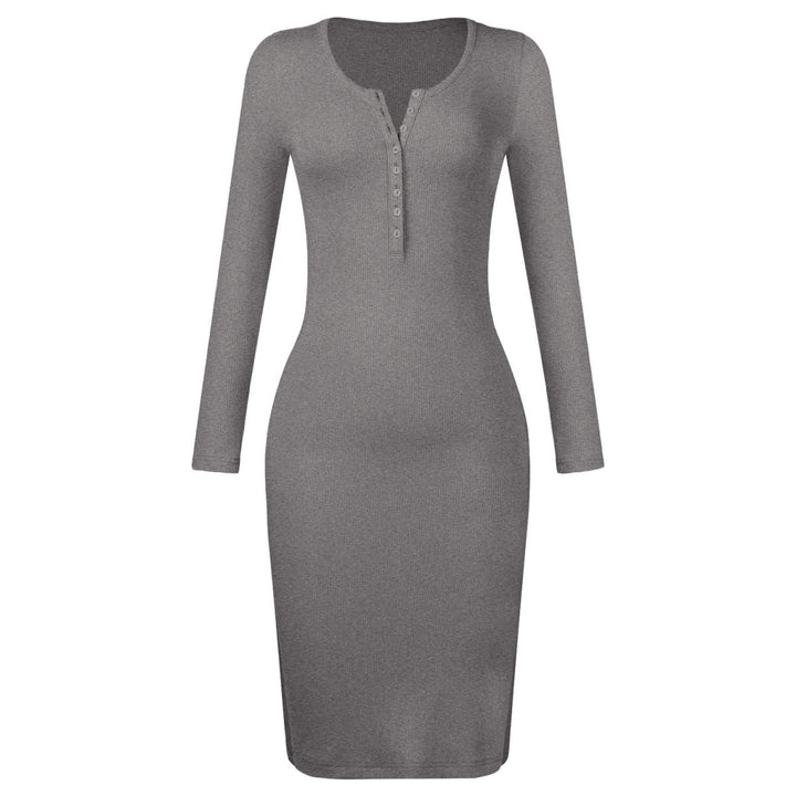 Button-Up Slit Bodycon Dress