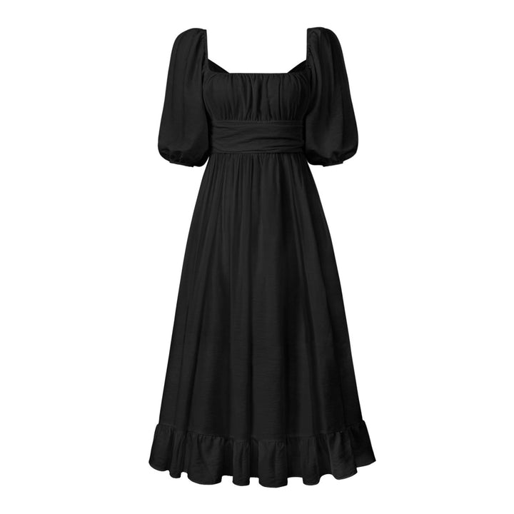 Puff Sleeve Pleated Dress