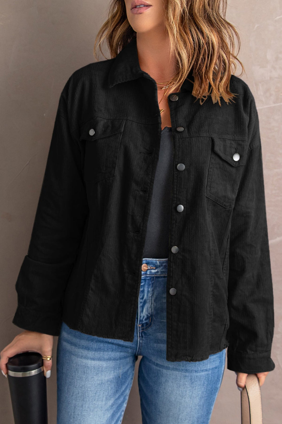 Corduroy Buttoned Jacket