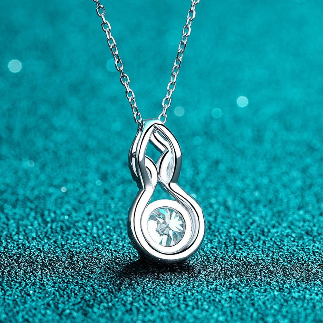 925 Sterling Silver Moissanite Pendant Gourd Necklace